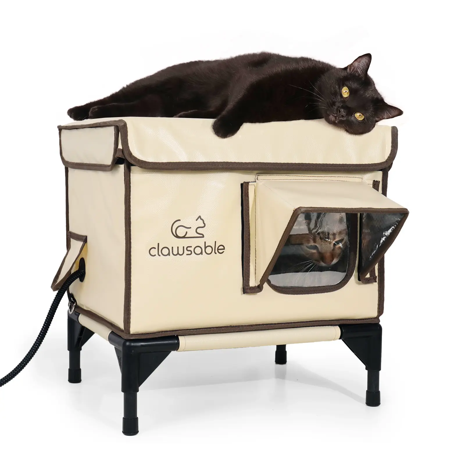 Elevated Heated Lift-Top Cat House
